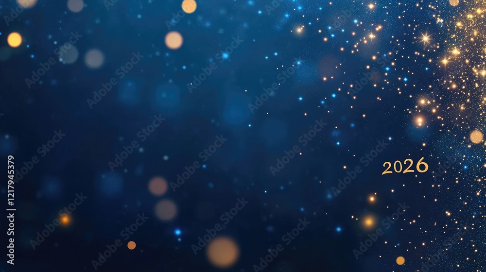 Glittering Abstract Background With 2026 In Gold