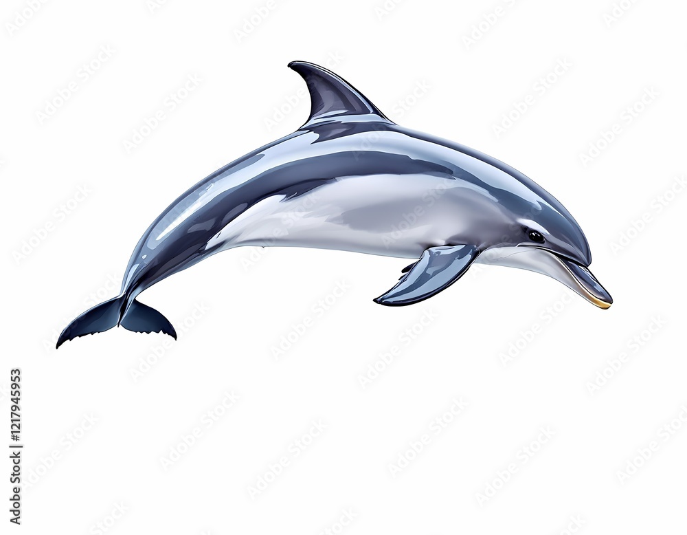 Fototapeta premium A Majestic Dolphin Leaping in the Air