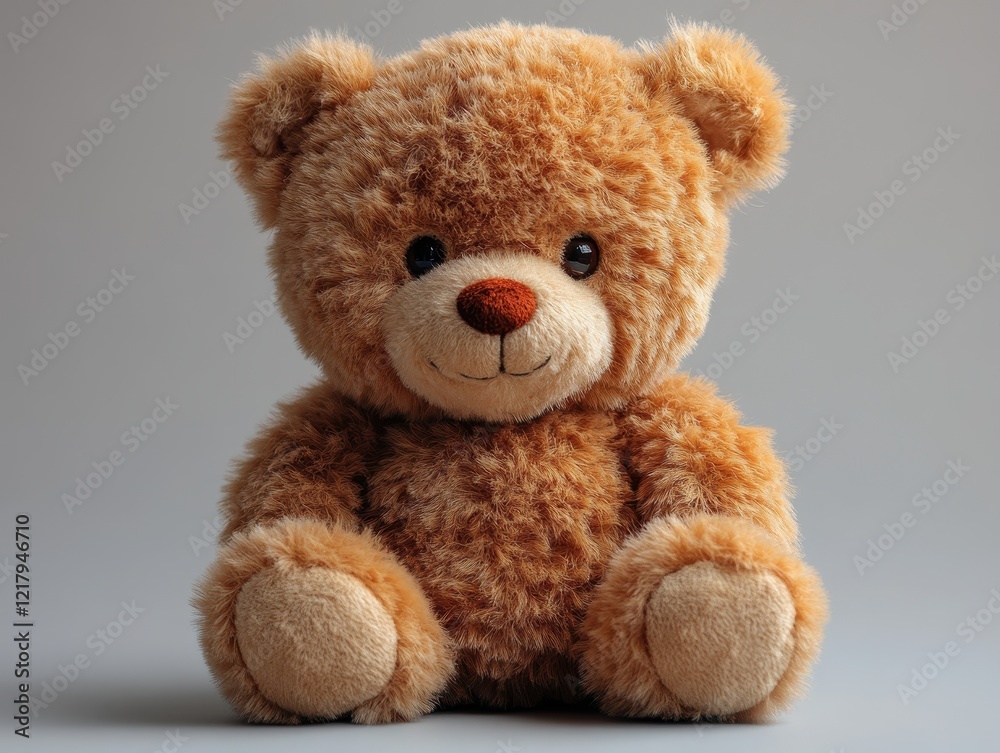 Fototapeta premium A cute, fluffy teddy bear with a friendly expression, perfect for cuddling.
