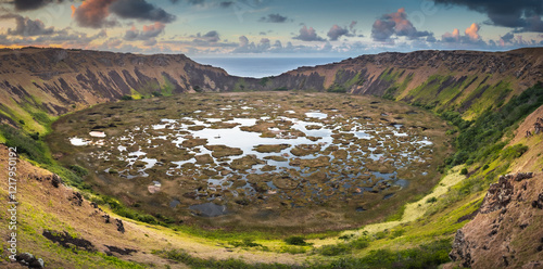 Rano Kau volcano at Rapa Nui (Easter Island)