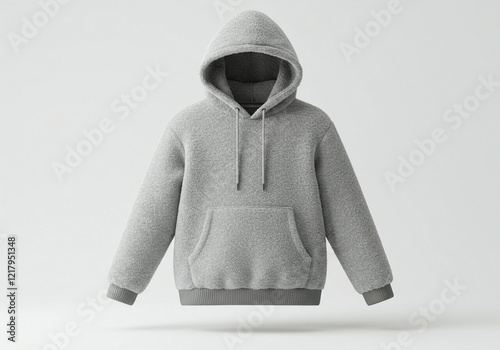 Grey Hoodie Mockup:  Stylish and Comfortable Fleece Pullover photo