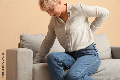 Mature woman suffering from...
