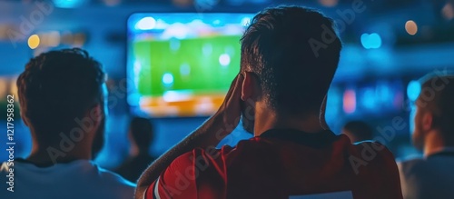 Tense stadium viewing; soccer match