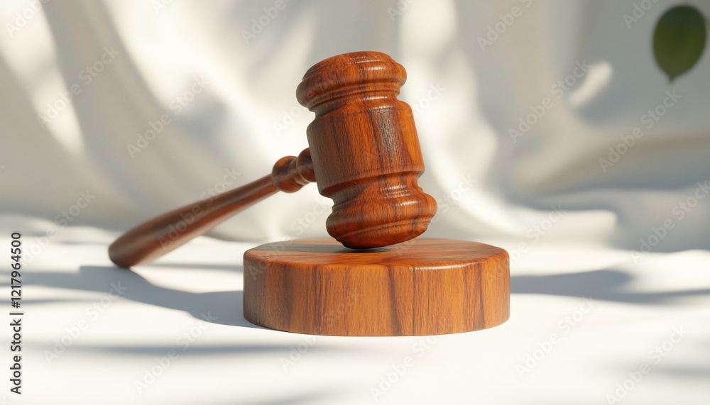 Wooden Gavel on Block Symbol of Justice and Law Wooden Gavel on Block Symbol of Justice and Law