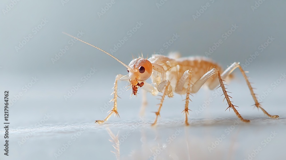A Detailed Close-Up of a Pale-Colored Insect A Detailed Close-Up of a Pale-Colored Insect
