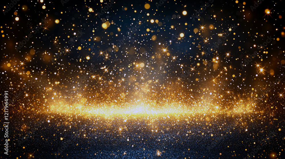 Golden Glitter, Sparkling Lights on Dark Background: Abstract Luxury Texture Golden Glitter, Sparkling Lights on Dark Background: Abstract Luxury Texture