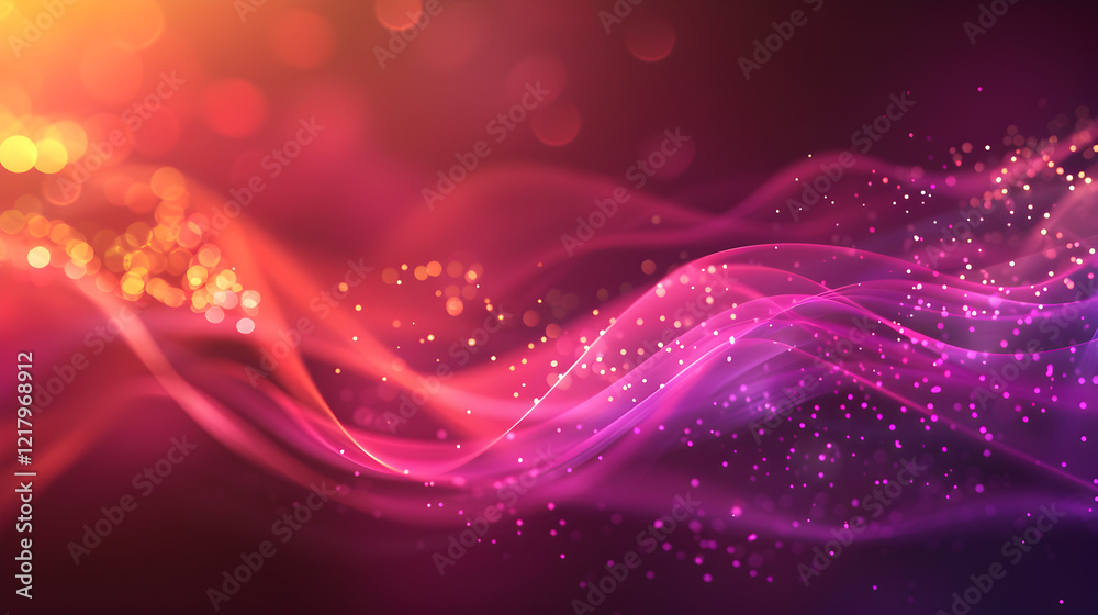 Fototapeta premium A vibrant abstract background with flowing waves and sparkling lights.