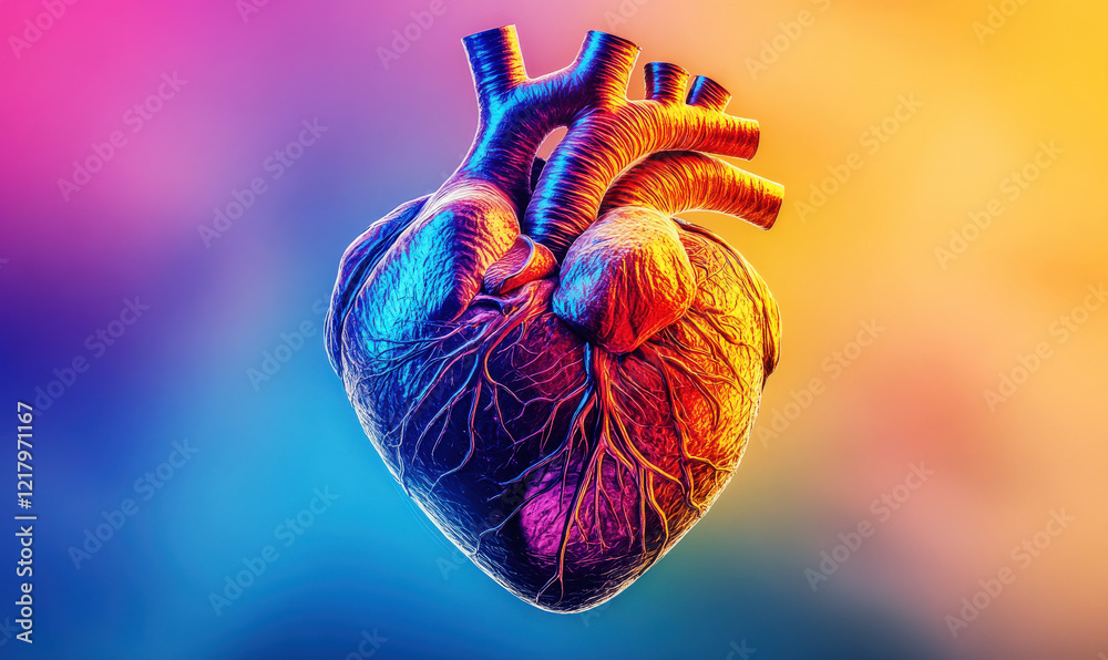 Naklejka premium A 3D rendered model of a heart