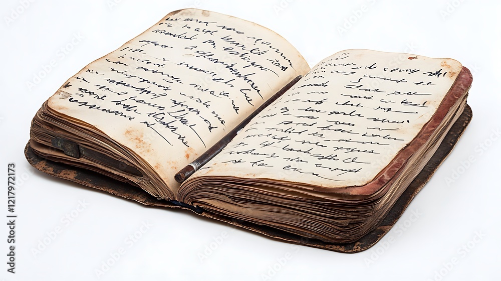 Obraz premium Antique Leather-Bound Journal: A Glimpse into the Past