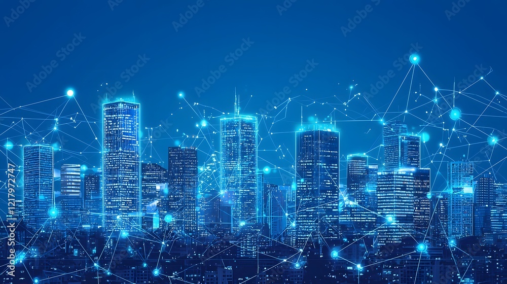 Digitalized futuristic cityscape with sustainable buildings adorned by circuit style lighting and active digital light nodes showcasing a vision of advanced Digitalized futuristic cityscape with sustainable buildings adorned by circuit style lighting and active digital light nodes showcasing a vision of advanced