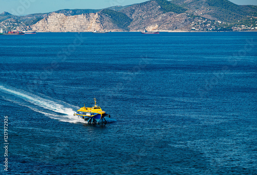 Fast Ferry Towards Athens Greece photo