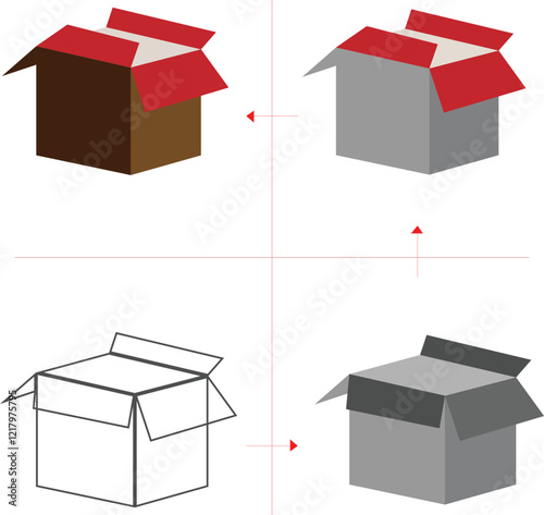 Silhouette give box and flat icon with vector and background design . 