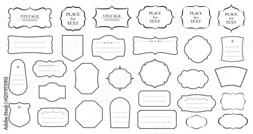 Set of decorative vintage label. Vector ornamental frames, border..eps