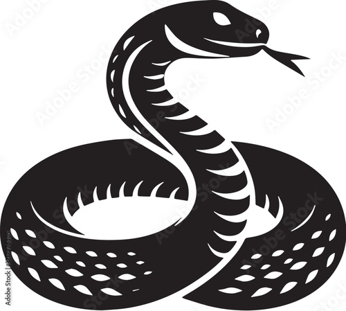 Snake Silhouette line art vector illustration on white background