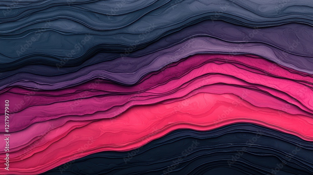 Obraz premium Abstract Colorful Waves in Shades of Pink and Dark Tones