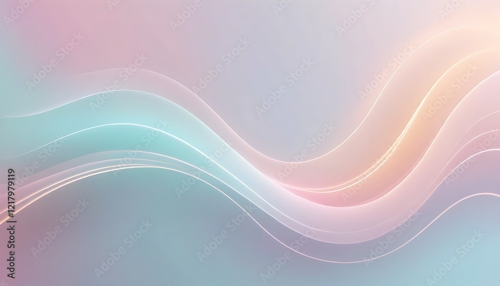 Fototapeta premium Abstract Pastel Waves Flowing Softly Across Background