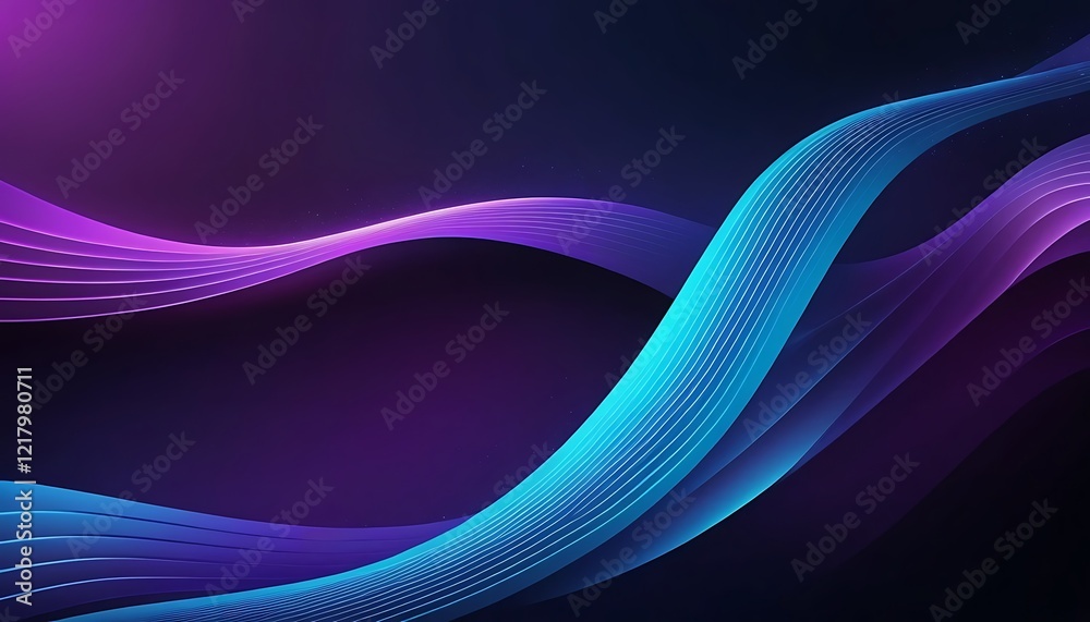 Obraz premium Abstract Blue and Purple Wavy Lines Design