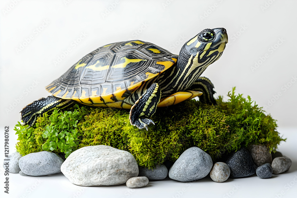 Obraz premium Studio Turtle Moss Rocks Nature Pet