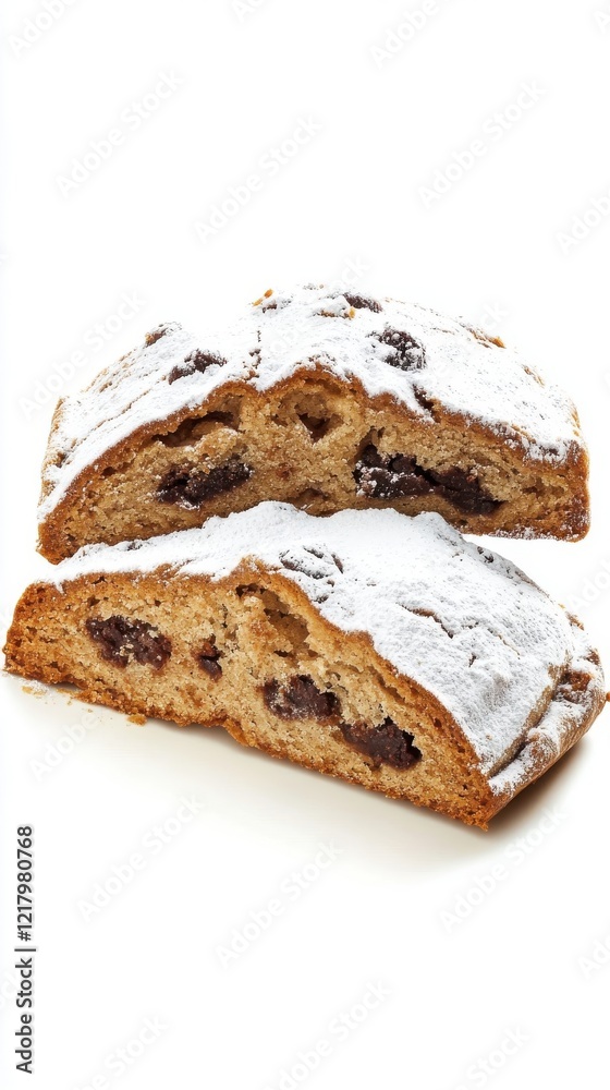 Sweet Stollen Bread Slices Powdered Sugar Topping Sweet Stollen Bread Slices Powdered Sugar Topping