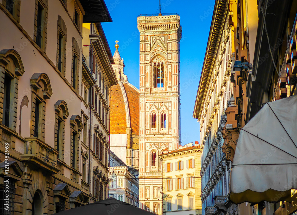 Naklejka premium Cathedral of Santa Maria del Fiore. Close up of Duomo di Firenze in Florence, Italy