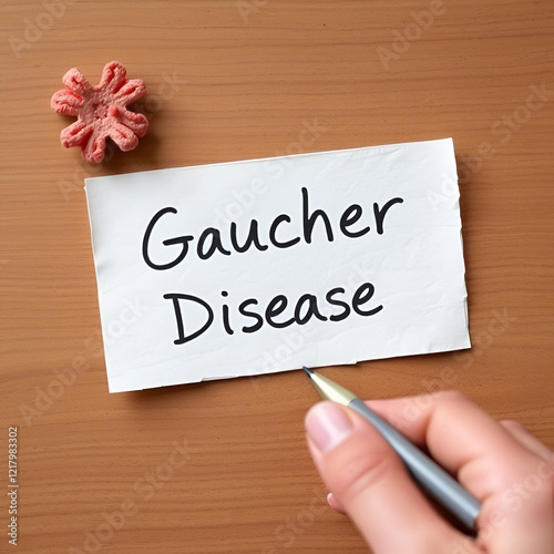 Writing note showing Gaucher Disease. Business concept for autosomal recessive inherited disorder of metabolism photo