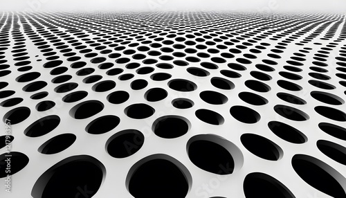 Abstract White Surface With Circular Holes Pattern