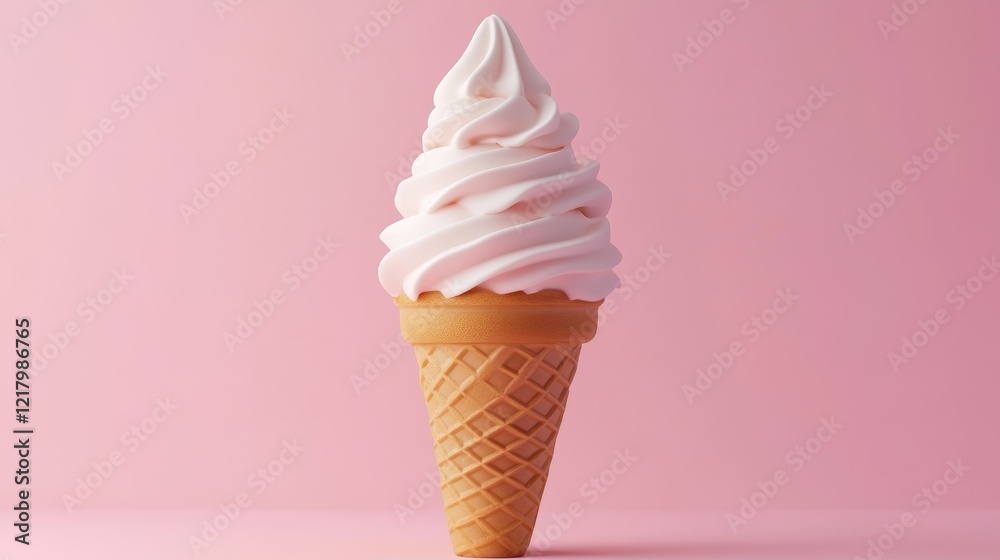 A classic vanilla soft serve ice cream cone on a delicate pink background, offering a fresh and appealing look for dessert marketing. --ar 16:9 --v 6.1 Job ID: a4811c2c-3fd9-431b-bbd0-20e20705cea7 A classic vanilla soft serve ice cream cone on a delicate pink background, offering a fresh and appealing look for dessert marketing. --ar 16:9 --v 6.1 Job ID: a4811c2c-3fd9-431b-bbd0-20e20705cea7