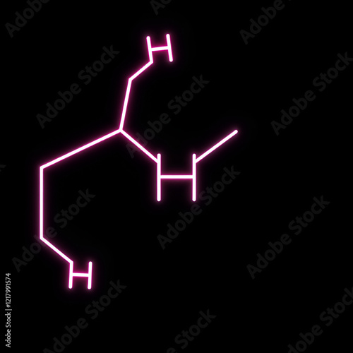 Catechol also known as pyrocatechol or 1 2 dihydroxybenzene Molecular Structure Symbol Neon Animation on black background photo