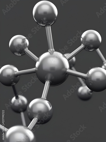 Catechol molecule made with balls, scientific molecular model. 3D rendering photo