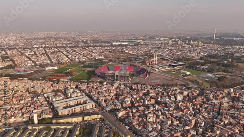 Aerial view of the Pedro Bidegain stadium where San Lorenzo de Almagro football club plays.