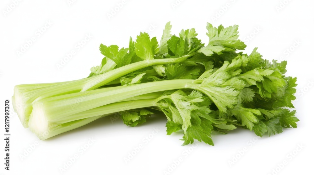 Crisp green celery stalks ready for culinary creations in the kitchen Crisp green celery stalks ready for culinary creations in the kitchen