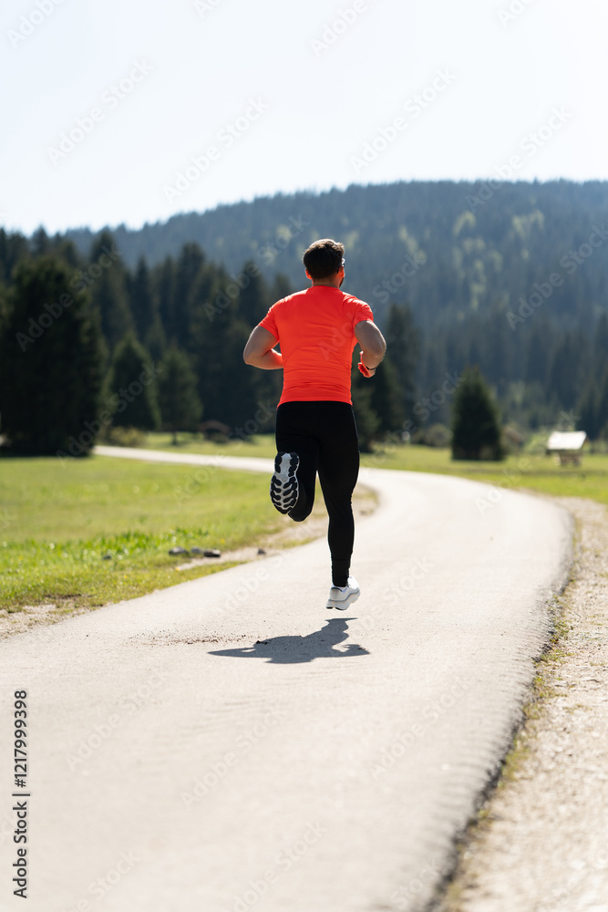 Athlete Training Outdoors With Stunning View Athlete Training Outdoors With Stunning View