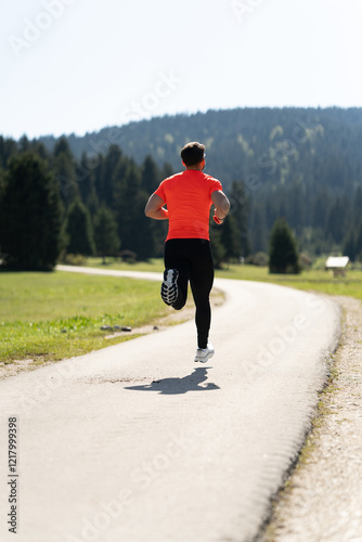 Athlete Training Outdoors With Stunning View