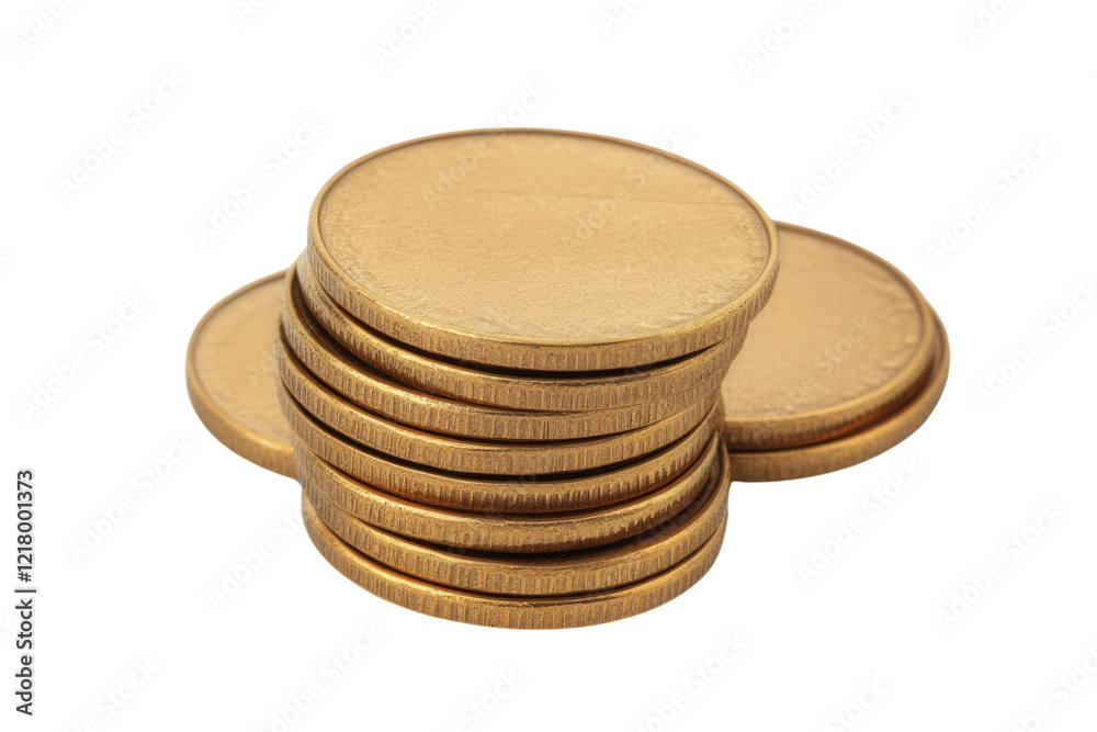 Gold coins stack isolated on white background. many money or golden coins and white background Gold coins stack isolated on white background. many money or golden coins and white background