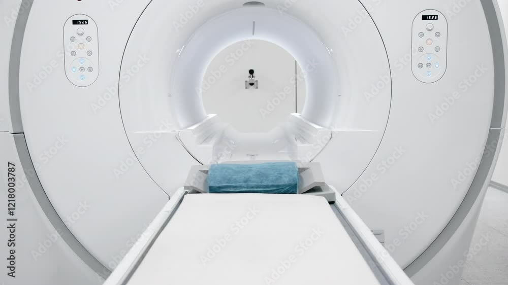 MRI machine in a hospital. Modern medical equipment for diagnostics and patient health. Concept of high-tech diagnostics for accurate and timely results.