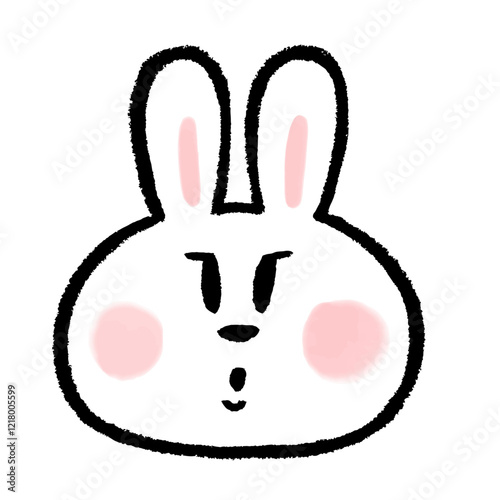 真面目な表情のウサギの顔のアイコン