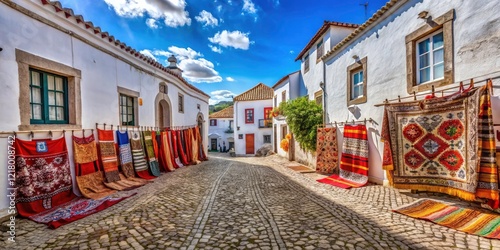 Wallpaper Mural Captivating Product Photography of Traditional Arraiolos Rugs in the Charming Old Village of Evora, Alentejo Region, Portugal â€“ Heritage, Craftsmanship, and Cultural Beauty Torontodigital.ca