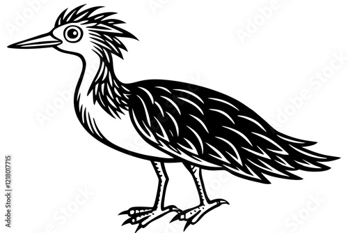A simple wild bird shap with short spikers cartoon style , vector illustration