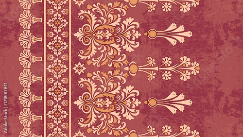 Motifs Ikat floral paisley embroidery floral. ikat ethnic Saree Sarong oriental pattern traditional.Ikat embroidery style abstract embroidery design for texture,fabric,clothing,wrapping,decoration