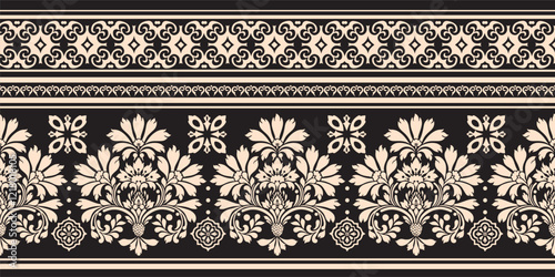 Motifs Ikat floral paisley embroidery floral. ikat ethnic Saree Sarong oriental pattern traditional.Ikat embroidery style abstract embroidery design for texture,fabric,clothing,wrapping,decoration
