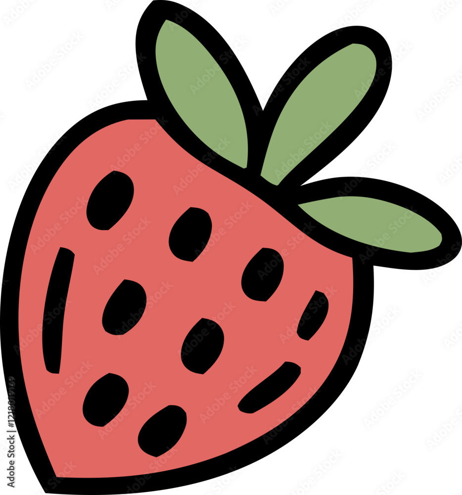 Obraz premium strawberry with leaf