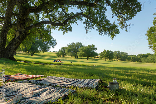 community picnic celebrations, friends gather under the texan sky, sharing old stories and celebrating freedom on this special day with picnics