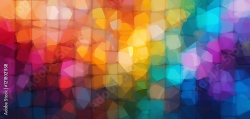 Abstract Colorful Polygonal Mosaic Pattern Background photo