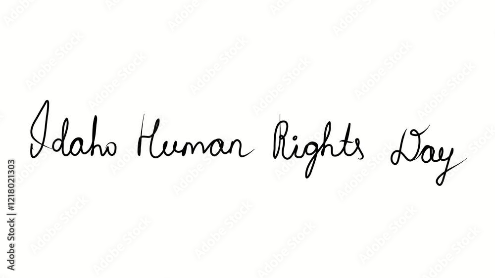 Idaho Human Rights Day. Holiday text. Drawing doodle hand drawn. Video 4k object illustration, minimalism hand drawn sketch design modern new Idaho Human Rights Day. Holiday text. Drawing doodle hand drawn. Video 4k object illustration, minimalism hand drawn sketch design modern new