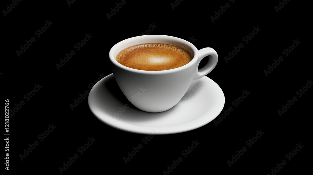 One espresso shot in a small, clean demitasse cup, its crema rich on top. One espresso shot in a small, clean demitasse cup, its crema rich on top.