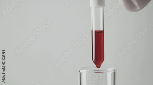 Wallpaper Mural A high-resolution close-up of a blood test being conducted with a focus on the blood sample in a test tube, against a white background, Minimalist style Torontodigital.ca