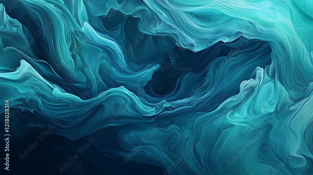 Fototapeta premium AI Generated Monochromatic Abstract Wave Painting