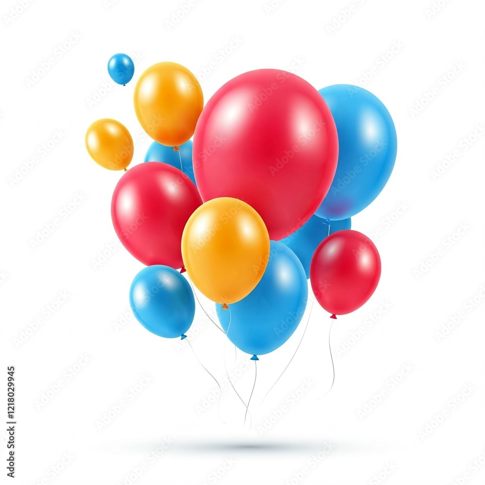 A bunch of colorful balloons are tied together. The balloons are red, yellow, and purple. The balloons are tied together in a way that they look like they are floating in the air A bunch of colorful balloons are tied together. The balloons are red, yellow, and purple. The balloons are tied together in a way that they look like they are floating in the air