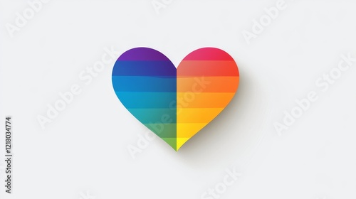 Free Download Colorful heart symbolizing love digital art modern design minimalist background - GFXLoad