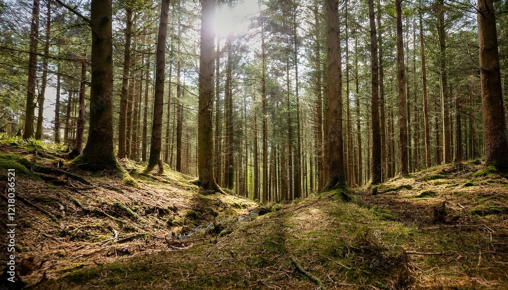 Obraz premium Savor the beauty of peaceful forest streams. 